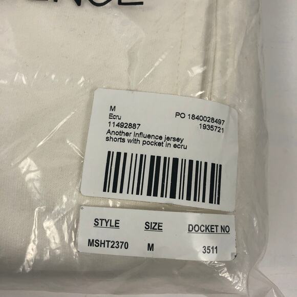 Another Influence Jersey Shorts with Pocket Ecru Sz. M NEW - Picture 6 of 9